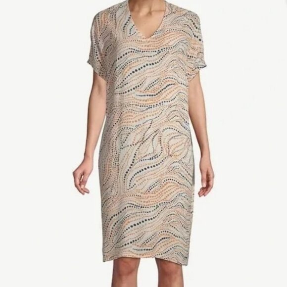 Chico's Dresses & Skirts - Chico's V Neck Printed  Short Sleeve Below Knee Wedge Dress Size S #1820